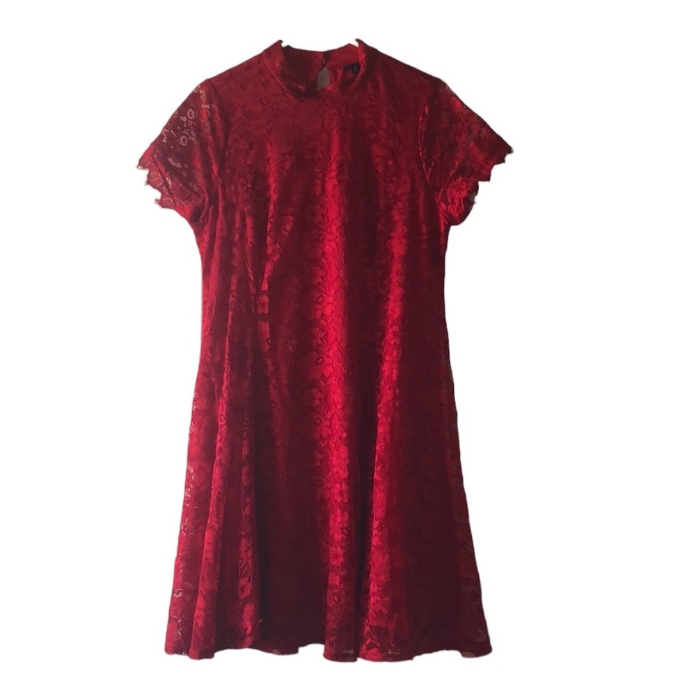 Red Lace A-Line Women's Dress